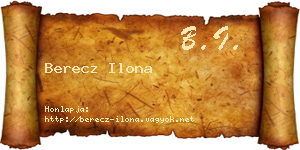 Berecz Ilona névjegykártya