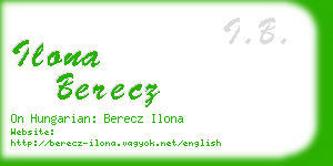 ilona berecz business card